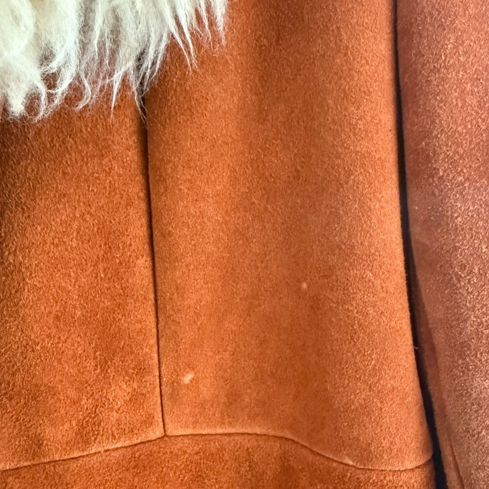 60's Vintage Sears Jr. Bazaar Suede with Fur collar Jacket - Picture 4 of 9